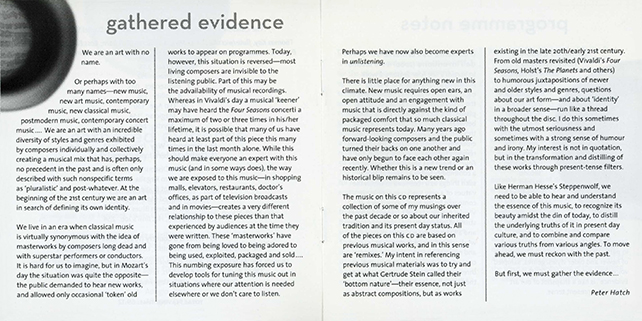 Cynthia Hiebert CD Gathered Evidence booklet 3